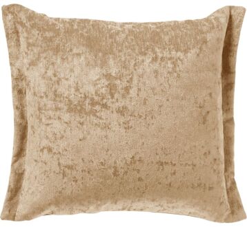 LEWIS - Sierkussen 45x45 cm - fluweel - met sierrand - S Beige