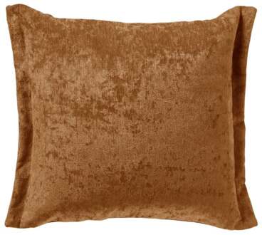 LEWIS - Sierkussen velours 45x45 cm Tobacco Brown - brui Bruin