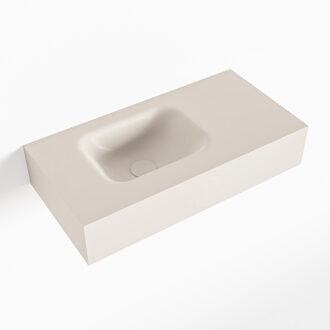 LEX Linen vrijhangende solid surface wastafel 60cm. Positie wasbak links
