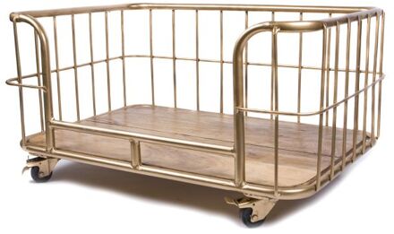 Lex max Metal Wire Basket - Divan - Hondenbench meubel - Goud - 41x76x52 cm