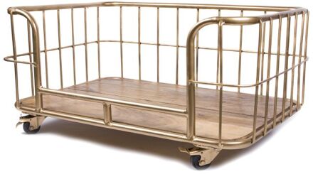 Lex max Metal Wire Basket - Divan - Hondenbench meubel - Goud - 46x90x67 cm