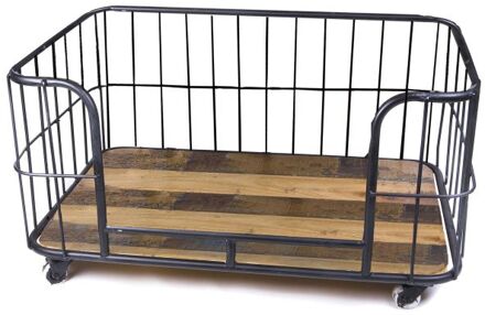 Lex max Metal Wire Basket - Divan - Hondenbench meubel - Zwart - 41x76x52 cm