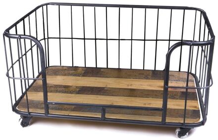 Lex max Metal Wire Basket - Divan - Hondenbench meubel - Zwart - 46x90x67 cm