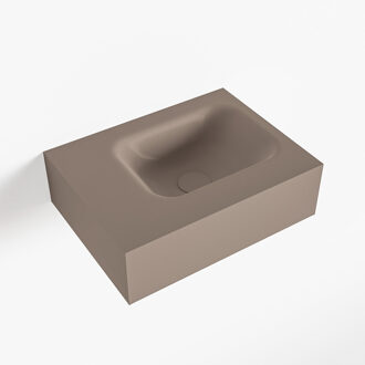 LEX Smoke vrijhangende solid surface wastafel 40cm. Positie wasbak rechts