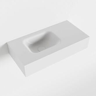 LEX Talc vrijhangende solid surface wastafel 60cm. Positie wasbak links