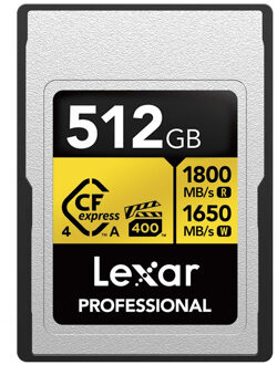 Lexar CFexpress Pro Type A Gold 4.0 Series 512GB R1800/W1650MB/s - VPG400