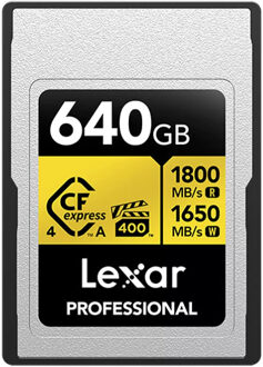 Lexar CFexpress Pro Type A Gold 4.0 Series 640GB R1800/W1650MB/s - VPG400