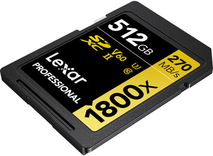 Lexar SDXC Professional 512GB 1800X UHS-II V60 Gold