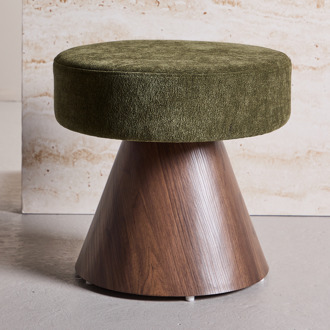 Lexi ronde poef donkergroen - Ø 48 cm