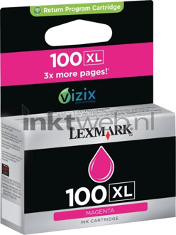 Lexmark 100XL Ink Cartridge Magenta (rood) 14N1070E