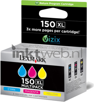 Lexmark 150XL multipack C/M/Y kleur cartridge