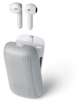 Lexon speakerbuds: earbuds + 3w bt speaker grijs