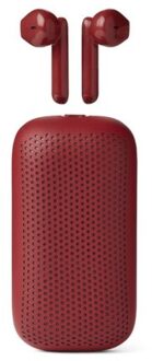 Lexon speakerbuds: earbuds + 3w bt speaker rood