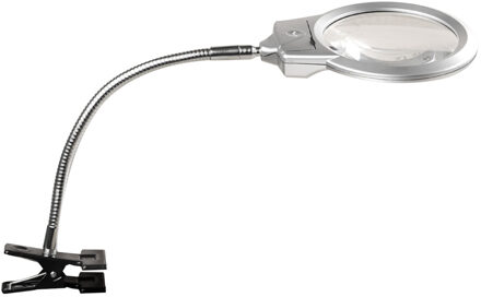Lezen 2.5x 5x Grote Lens Vergrootglas Met Klem Verlichte Vergrootglas Clip-Op Tafel Top Bureau Led Lamp