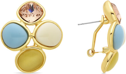 Lezu oorbellen afgewerkt in 18k geel goud Veelkleurig