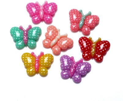 Lf 50 Stuks Gemengde Vlinder Hars Decoratie Ambachten Kralen Plaksteen Cabochon Scrapbooking Versieringen Kawaii Diy Accessoires