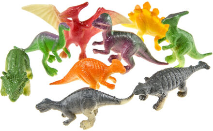 LG-Imports Dinosaurus speelgoed set - voor kinderen - 12x stuks - plastic Multi