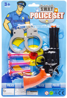 LG-Imports Politie speelgoed set - pistool met accessoires - verkleed rollenspel - plastic - voor kinderen - Speelgoedpistool