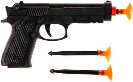 LG-Imports Politie speelgoed set - pistool met pijltjes - verkleed rollenspel - plastic - voor kinderen Zwart
