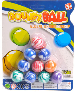 LG-Imports Stuiterbal Global Junior 2,5 Cm Rubber 10 Stuks