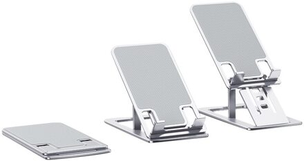 LH-0013 Mobiele Telefoon Houder, Draagbare Opvouwbare Aluminium Legering Licht En Dunne Lui Houder Geschikt Voor Telefoon zilver