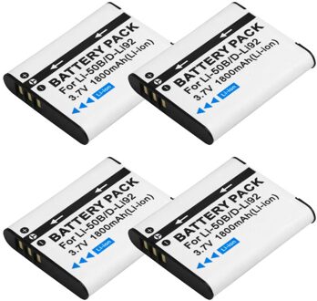 LI-50B Li 50B Batterij Voor Olympus VR-340 1010 1020 1030SW Tough 6000 6020 8000 8010 Mju 1010 1020 Tg 610 620 630 810 XZ-1 4accu