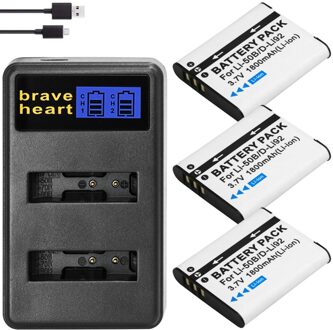 LI-50B Li 50B Batterij Voor Olympus VR-340 1010 1020 1030SW Tough 6000 6020 8000 8010 Mju 1010 1020 Tg 610 620 630 810 XZ-1 lader en 3accu