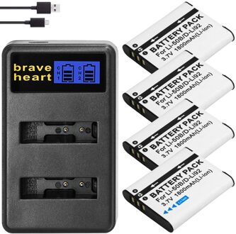 LI-50B Li 50B Batterij Voor Olympus VR-340 1010 1020 1030SW Tough 6000 6020 8000 8010 Mju 1010 1020 Tg 610 620 630 810 XZ-1 lader en 4accu