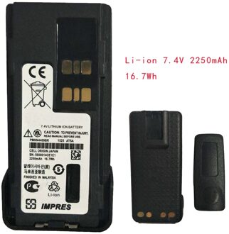 Li-Ion 7.4V 2250Mah 16.7Wh Batterij Voor Motorola Walkie Talkie Xir P6600 XPR3500 XPR3300 P6620 DP2600 DE570 Radio Met riem Clip