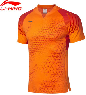 Li-Ning Men Badminton Competition Jersey Regular Fit AT DRY Polyester Spandex LiNing Sports T-Shirts li ning Tee AAYQ013 MTS3206