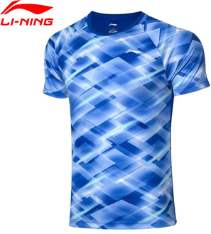 Li-Ning Men Badminton Competition Tops AT DRY Breathable T-Shirts Polyester Regular Fit LiNing li ning Sport Tee AAYP281 MTS3145