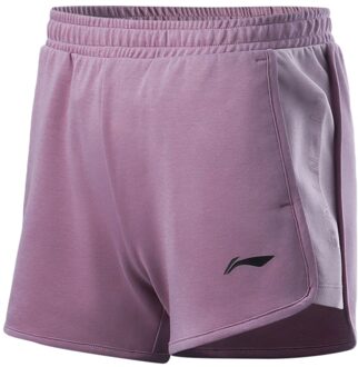 Li-Ning Vrouwen Training Zweet Shorts 87% Katoen 13% Polyester Regular Fit Trekkoord Li Ning Voering Sport Fitness Shorts AKSR110 L / AKSR110-3