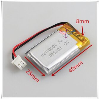 Li-po XHR-2P 2.54 1000 mAh 802540 3.7 V lithium polymeer batterij 852540 scan code instrument speaker rijden apparaat