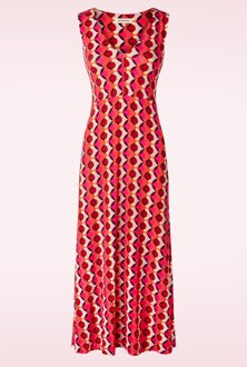 Lia maxi jurk in fuchsia Roze/Multicolour