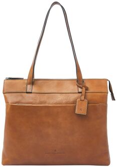 Lia Single zip Heritage laptoptas 15.6 inch light brown Bruin