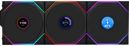 Lian Li UNI FAN TL120 LCD Reverse Blade Wireless Triple Pack Case fan