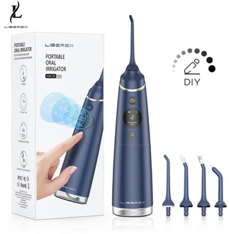 Liberex Cordless Water Flosser 4 Preprogrammed + 10 DIY Modes Oral Irrigator Digital Display 300ML Tank PortableTeeth Cleaner