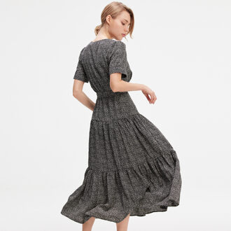 Liberty Print Cross-Heart Dress Zwart - M