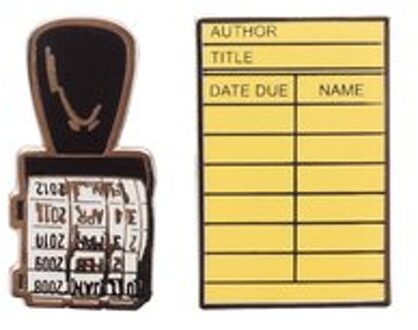 Library Card And Stamp Enamel Pin Set - Pin Set Of 2 - Out of Print