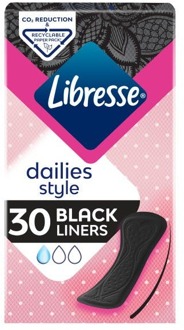 Libresse Inlegkruisjes Libresse Dailies Style Black Liners Normal 30 st