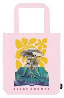 Libri_x canvas tas, formaat 39 x 42 cm, beach & books