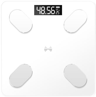 Lichaamsvet Schaal Slimme Draadloze Digitale Badkamer Weegschaal Lichaamssamenstelling Analyzer Met Smartphone App Bluetooth Android Ios wit
