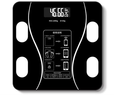 Lichaamsvet Schaal Slimme Draadloze Digitale Weegschaal Lichaamssamenstelling Analyzer Weegschaal Dat Kan Worden Aangesloten Op Bluetooth accu models zwart