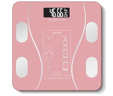 Lichaamsvet Schaal Slimme Draadloze Digitale Weegschaal Lichaamssamenstelling Analyzer Weegschaal Dat Kan Worden Aangesloten Op Bluetooth Rechargeable roze