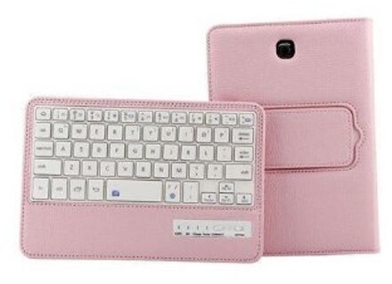 Lichi Keyboard Case Voor Samsung Galaxy Tab Een 8.0 Inch S Pen SM-P200 Cover Verwisselbare Bluetooth Toetsenbord Lederen Funda + . roze