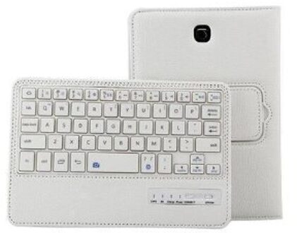 Lichi Keyboard Case Voor Samsung Galaxy Tab Een 8.0 Inch S Pen SM-P200 Cover Verwisselbare Bluetooth Toetsenbord Lederen Funda + . wit
