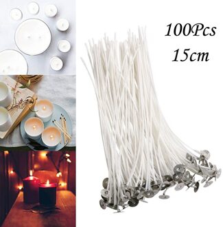 Licht 100 Stuk Katoen Kaars Wick-15cm Pre-Waxed Voor Kaars Maken, kaars Diy Pre-Waxed Voor Kaars Maken Kaars Diy Voor Home