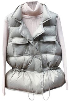 Licht Down Vest Vrouwen Korte Vest Winddicht Lichtgewicht Warm Vest Witte Eendendons Down Jas Mouwloze licht groen / M