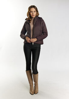 licht gewatteerd jack Dames bruin