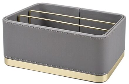 Licht Luxe Lederen Opbergdoos Desktop Veranda Compartiment Lederen Lade Sleutel Puin Sorteren Box blauw